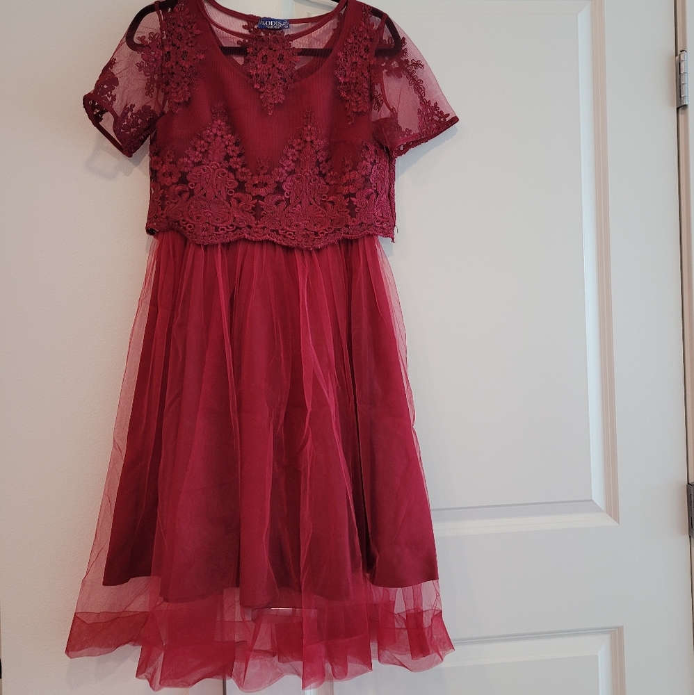 Chiffon Dress Red, 2 in one, 2 pieces